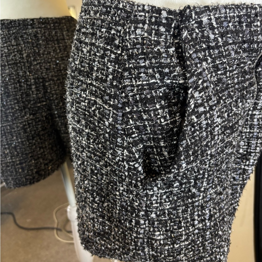 Express Black and White Tweed Mini Skirt - Picture 3 of 7